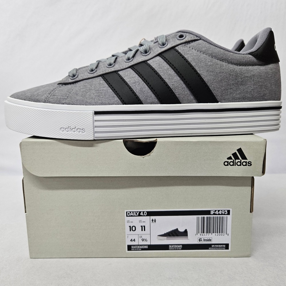 Adidas Daily 4.0 Athletic Shoes IF4493 Grey Black White Men's Size 10